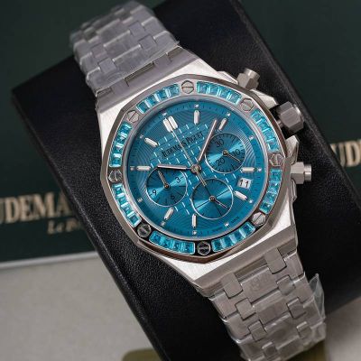 Audemars Piguet Quartz Movement Lady Watch Blue/Purple Dial Japan 37mm